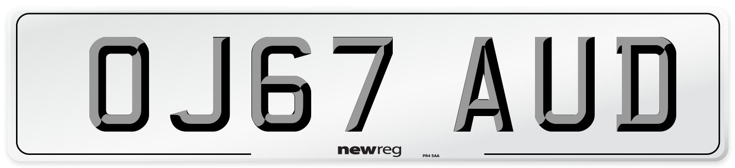 OJ67 AUD Number Plate from New Reg